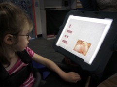 image of aba reading on a lightbox
